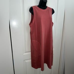 Old Navy Cotton Sleeveless Side Pocket Size Large T Shirt Dress Dark Dusty Rose